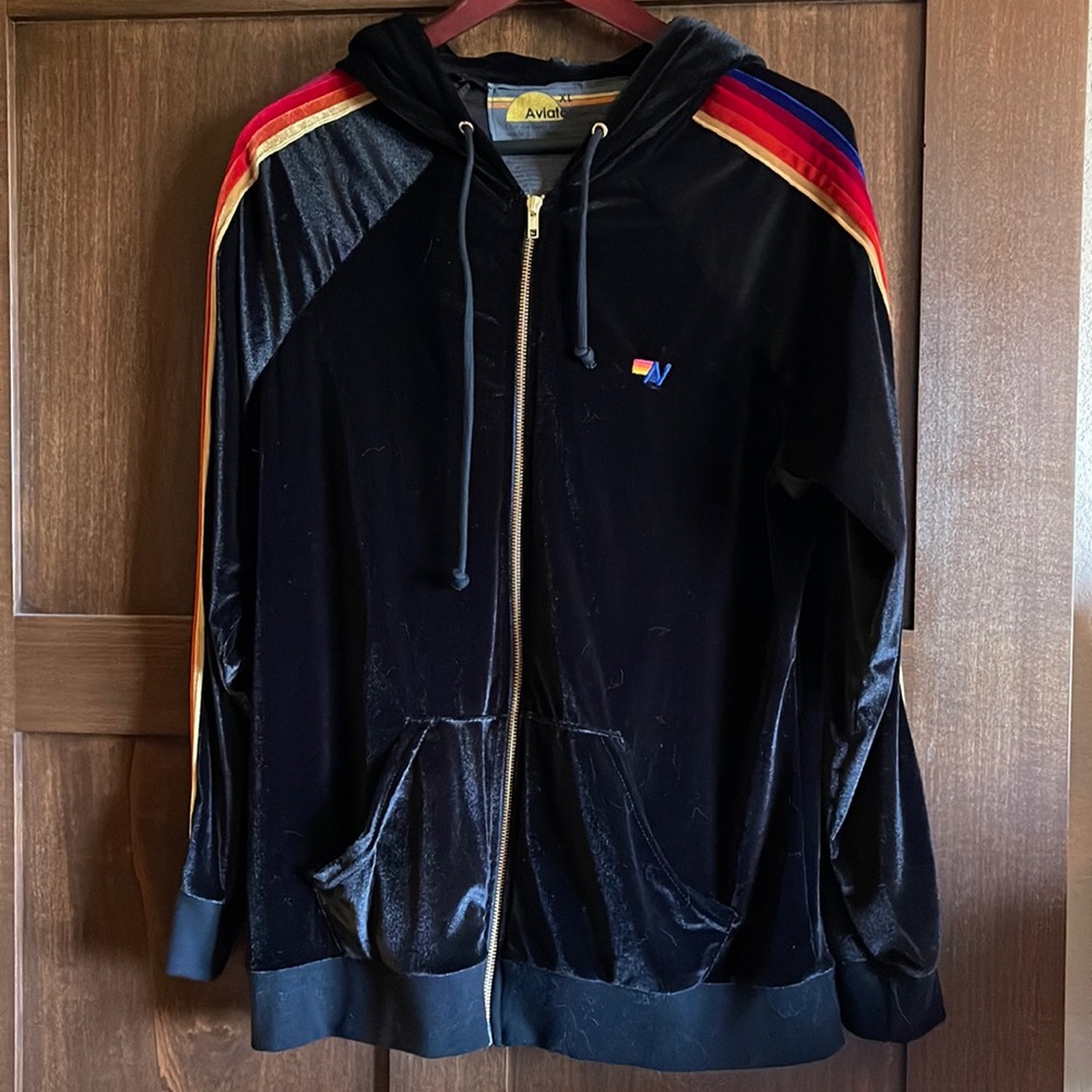 Aviation nation velvet zip up